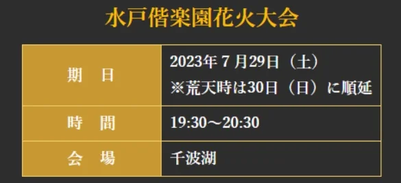 水戸偕楽園花火大会2023